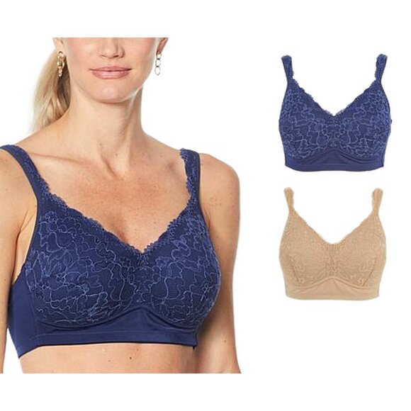 Rhonda Shear 2-pack Molded Cup Bra w/Back Closure 1X (RS-16) - Picture 7 of 8